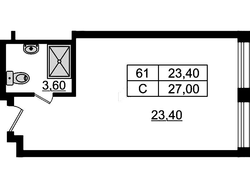 Квартира студия 27 м², 9/9 эт., Апарт-отель «Апарт отель Well»